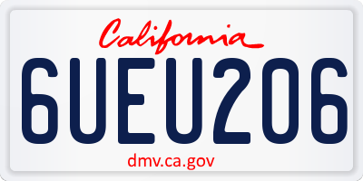 CA license plate 6UEU206