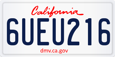 CA license plate 6UEU216