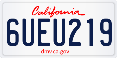 CA license plate 6UEU219