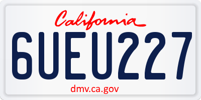CA license plate 6UEU227