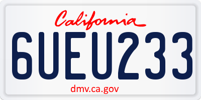 CA license plate 6UEU233