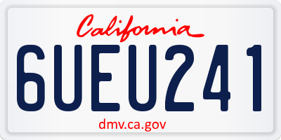 CA license plate 6UEU241