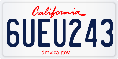 CA license plate 6UEU243