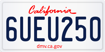 CA license plate 6UEU250