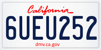 CA license plate 6UEU252