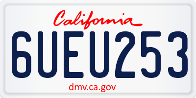 CA license plate 6UEU253
