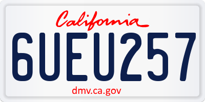 CA license plate 6UEU257