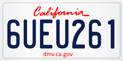 CA license plate 6UEU261