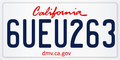CA license plate 6UEU263