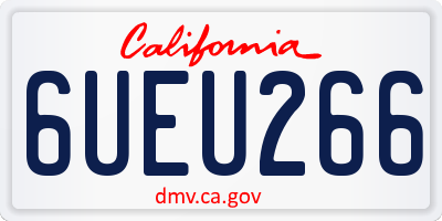 CA license plate 6UEU266