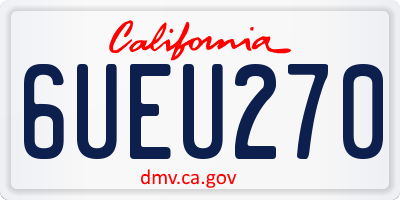 CA license plate 6UEU270