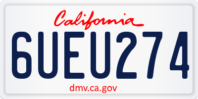 CA license plate 6UEU274