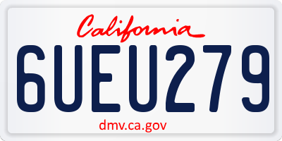 CA license plate 6UEU279