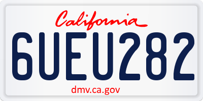 CA license plate 6UEU282