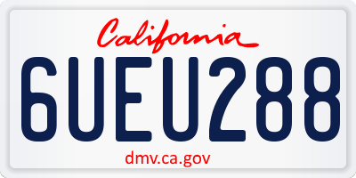CA license plate 6UEU288