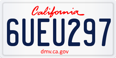 CA license plate 6UEU297