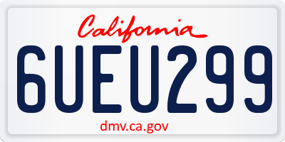 CA license plate 6UEU299
