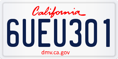 CA license plate 6UEU301