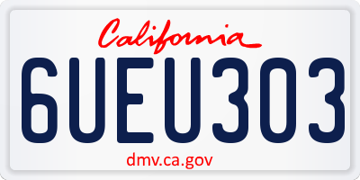 CA license plate 6UEU303