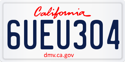 CA license plate 6UEU304