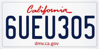 CA license plate 6UEU305