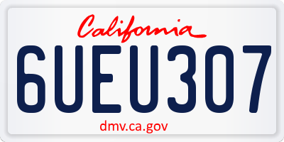 CA license plate 6UEU307