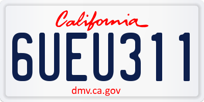 CA license plate 6UEU311