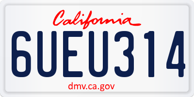 CA license plate 6UEU314