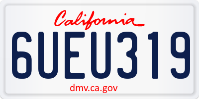 CA license plate 6UEU319