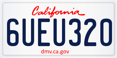 CA license plate 6UEU320