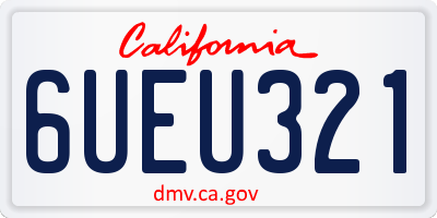CA license plate 6UEU321