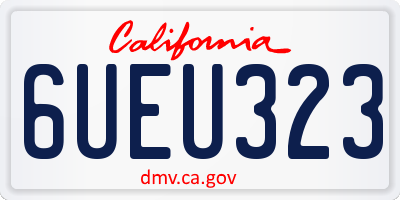 CA license plate 6UEU323