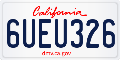 CA license plate 6UEU326