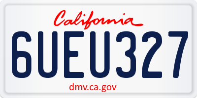 CA license plate 6UEU327
