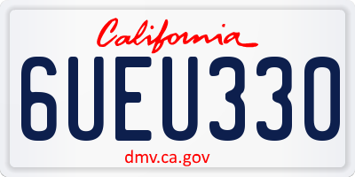CA license plate 6UEU330