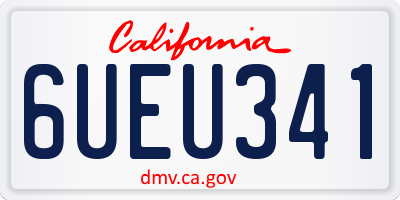 CA license plate 6UEU341