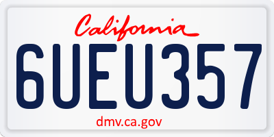 CA license plate 6UEU357
