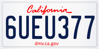CA license plate 6UEU377