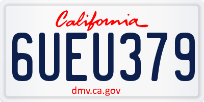 CA license plate 6UEU379