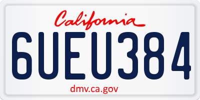 CA license plate 6UEU384