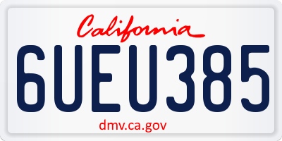 CA license plate 6UEU385