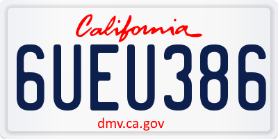 CA license plate 6UEU386