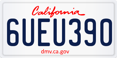 CA license plate 6UEU390