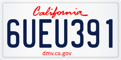CA license plate 6UEU391