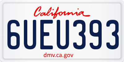CA license plate 6UEU393