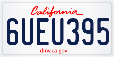 CA license plate 6UEU395