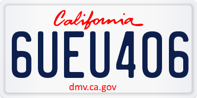 CA license plate 6UEU406
