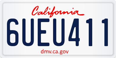 CA license plate 6UEU411