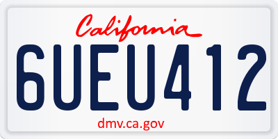 CA license plate 6UEU412