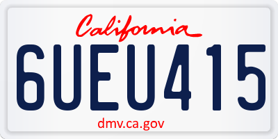 CA license plate 6UEU415